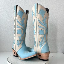 Lane JOLENE Womens Cowboy Boots 6 Blueberry Buttermilk Leather 15&quot; Tall ... - $311.85