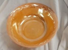 Vintage Fire King Oven Ware Peach Luster Bowl Mid Century Grandmacore - £9.48 GBP