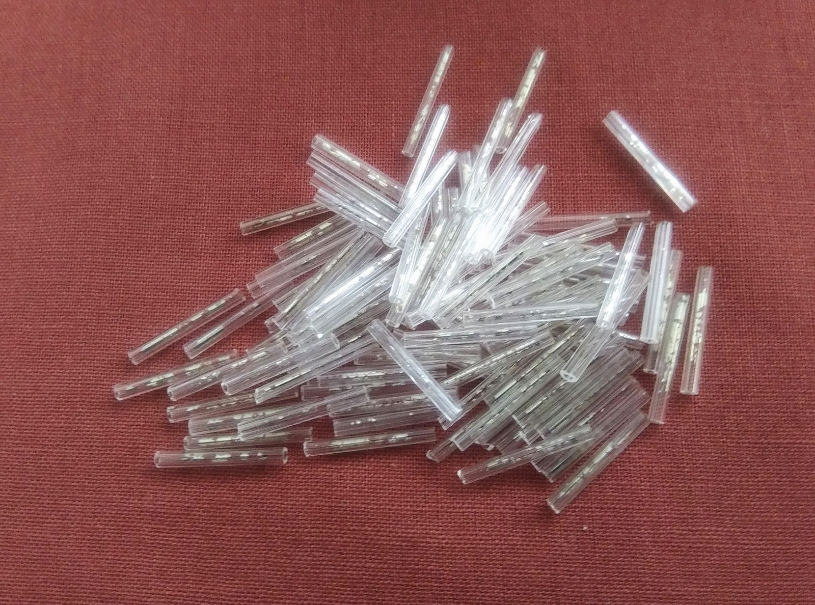 Package of 100 Frosted Clear 5/8&quot; Long Jewelry Craft Beads or Spacers Fr... - $3.75