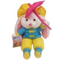 COMMONWEALTH Pastel Rabbit Bunny Nylon Plush Stuffed Nylon Parachute 1992 - $35.79