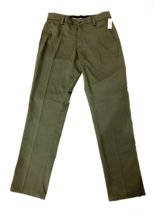 Amazon Essentials Pants Mens 29x32 Olive Green Straight Fit Stretch Dres... - $8.79