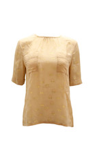 Marc By Marc Jacobs Sheer Blouse With Gold In Pink Silk Women Peach Size 4 - $108.30