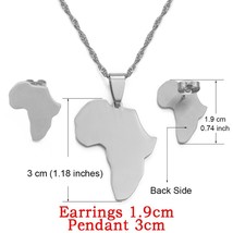 Anniyo Africa Map Sets Pendant Necklace and Earrings Gold Color/Silver Color Afr - £18.86 GBP