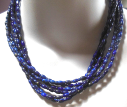 Jay King 925 Sterling Silver Multi-strand Lapis Lazuli Bead Necklace 21&quot; - £99.39 GBP