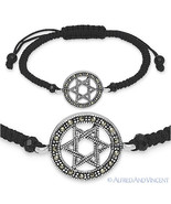 Star of David Magen Judaica Kabbalah Charm Sterling Silver &amp; Marcasite B... - $599.26 MXN