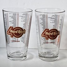 Hard Rock Cafe Las Vegas 40 Years Pint Beer Glass 18oz  6 1/4&quot; Tall 1971... - $18.65