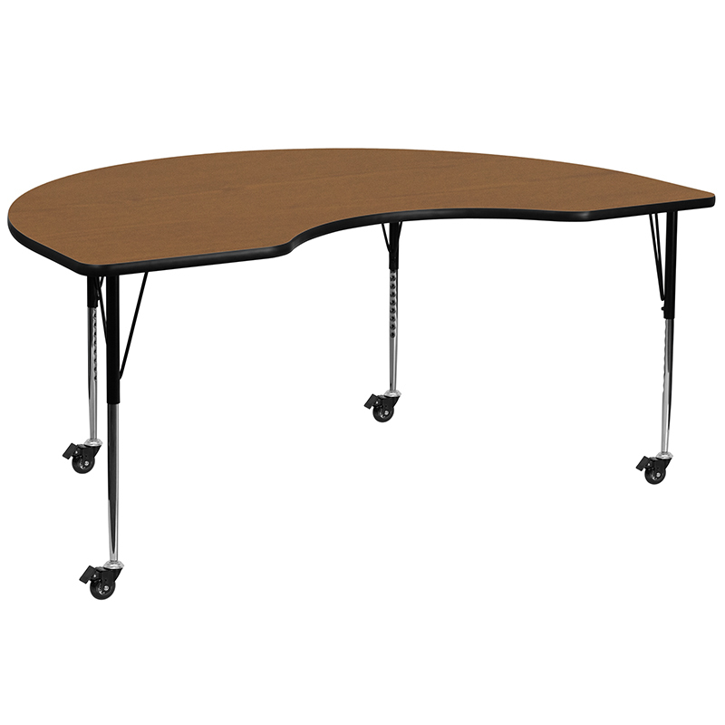 48x96 KDNY Oak Activity Table XU-A4896-KIDNY-OAK-T-A-CAS-GG