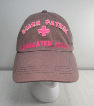 Beach Patrol Clearwater Beach FL brown pink baseball Hat Cap one size ad... - £7.90 GBP