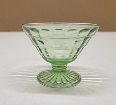 Vintage Anchor Hocking Block Optic Green Uranium Glass Sherbet Glass - $7.83