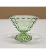 Vintage Anchor Hocking BLOCK OPTIC Green URANIUM Glass Sherbet Glass - £6.16 GBP