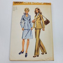 Vintage Simplicity 9837 Sewing Pattern Misses Jacket Skirt Pants 14/36/27 - $11.30