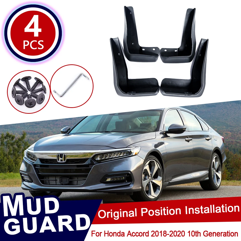 4Pcs Set Car Mud For Honda Accord 10 2018 2019 2020 Flaps Front Rear Mudguard - £23.77 GBP