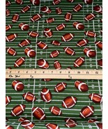Hi Fashion Fabrics Footballs &amp; Field 100% Cotton Fabric by the 1/2yd - $7.38 CAD