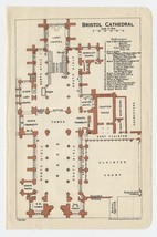 1924 Original Vintage Plan Of Bristol Cathedral / England - £21.35 GBP