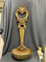 Vintage 32&quot; 1972 Gold Gilt SYROCO Homco Ornate Wall Hang Planter Spoon Ladle - £35.72 GBP