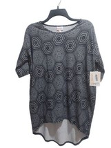 LulaRoe Irma Shirt Women XXS Black White Geometric Print Tunic Hi Low Hem NEW - £9.72 GBP