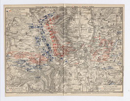 1911 Antique Map Of Siege Of Metz 1870 Lorraine / Germany France - £16.82 GBP