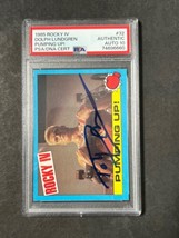 1985 Topps Rocky IV #32 Signed Card Dolph Lundgren &quot;Pumping Up!&quot; PSA Ivan Drago  - $599.99