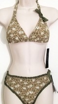 MARC JACOBS COLETTE 2PC BIKINI BALSAM TAN OLIVE GREEN FLORAL SWIMSUIT MNWT - $74.39