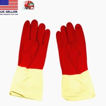 Large Rubber Cleaning Gloves Kitchen Dishwashing Waterproof With Textured Grip - £5.42 GBP