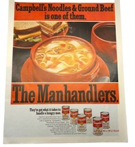 1968 Campbells Noodles and Ground Beef Soup Magazine Print Ad The Manhandlers - $16.97