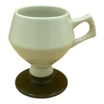 Vintage Hall China Pedestal White Mug Restaurant Ware Black Footed - £8.24 GBP