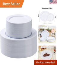 200PCS White Plastic Plates Set, 100 10.25 inch Dinner Plates and 100 7.... - $83.66