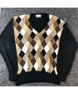 Vintage Golf Sweater Tuttle Argyle Adult Large Hong Kong Pullover V-Neck... - £19.48 GBP