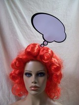Red Pop Art Girl Wig Speech Bubble Headband Comic Book Anime Rave Party Cosplay - £14.86 GBP