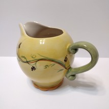 Vintage Creamer, Pistoulet by Pfaltzgraff, Yellow Green Floral, Small Pitcher image 3