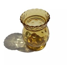 Antique Central Glass Co Amber c1885 Spooner Vase Thumbprint &amp;  Rope 4 3/4” Tall - £39.18 GBP