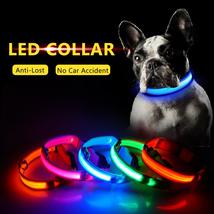 LED Dog Collar, USB Charging,  Anti-Lost/Avoid Car Accident Collar For Dogs, Pup - £5.91 GBP+