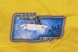 Bear Surfboards Shirt Mens Size Large Yellow 1990&#39;s Surf Wave Graphic USA - £17.79 GBP