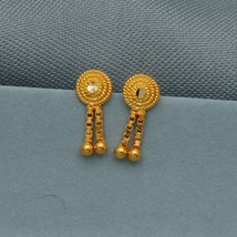 Dainty Small 20k Yellow Gold Stud Earrings, Handmade gold earrings for women, in - £83.93 GBP