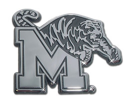 university of memphis tigers shiny chrome logo auto emblem usa made - £24.12 GBP