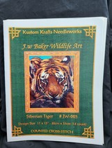 Siberian Tiger Kustom Kraft Counted Cross Stitch Chart Pattern #jw-005 11x13 - £7.74 GBP