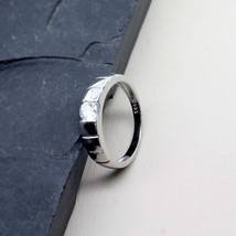 Echt 925 Massiv Silber Weiß Cz Platinum Finish Herren Finger Ring - £17.19 GBP