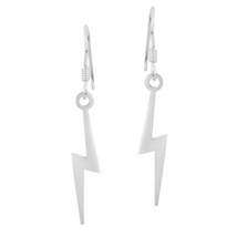 Powerful and Striking Lightning Bolt Sterling Silver Dangle Earrings - £10.91 GBP