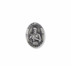 Pewter Oval St. Jude Patron Of Hopeless Causes Pin - £15.98 GBP