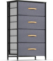 Charcoal Waytrim Fabric 4 Drawer Storage Organizer Unit, Wide, And Entryway. - £56.90 GBP
