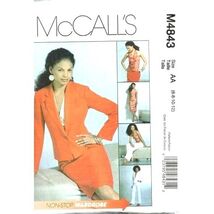 McCalls Sewing Pattern 4843 Misses Suit Jacket Top Skirt Pants Size 6-12... - $4.79