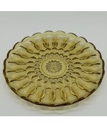 FAIRFIELD by ANCHOR HOCKING Honey Gold Amber Glass Serving Platter 1972-1977 10" - £10.21 GBP