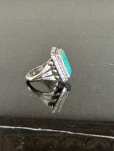 Native American Gary Reeves Sterling Silver and Turquoise Stone Size 7.5... - $246.51