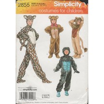 Simplicity 2855 Childrens Animal Costume Pattern Gorilla, Lion, Bear, Cat Uncut - £8.05 GBP