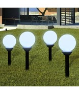 Garden Light Set of 4 White glossy ball, black tube - $172.88 CAD