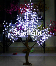 White 5ft Christmas Tree Light Simulation Cherry Blossom Tree with Natur... - $374.32