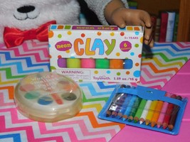 18" Doll School Supply Accessories Clay Paint Pencl American Girl Our Generation - $19.79