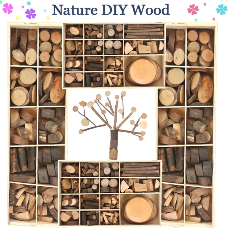 DIY Kids Nature Wood Art &amp; Craft Toys Creative Original Handmade Wooden Block - £15.76 GBP+