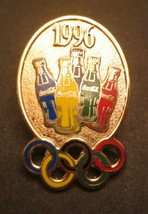 Coca -Cola 1996 Olympic Atlanta Oval with Bottle Lapel Pin - £1.95 GBP