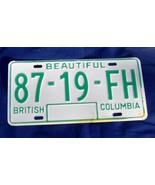 1979 to 1986 Canada British Columbia Single License Plate 87-19-FH - £15.92 GBP
